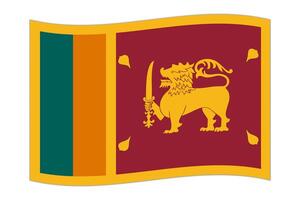 acenando bandeira do a país sri lanka. ilustração. vetor
