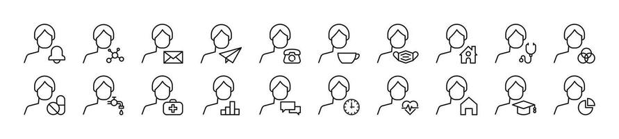 coleção do esboço símbolo do masculino do utilizador. editável AVC. simples linear ilustração para lojas, lojas, bandeiras, Projeto vetor
