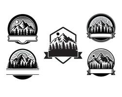 montanha logotipo conjunto ilustração vetor