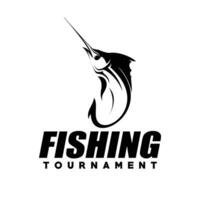 marlin pescaria torneio logotipo modelo . marlin peixe pulando ilustração logotipo Projeto vetor