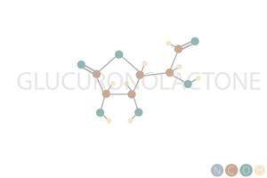 glucuronolactona molecular esquelético químico Fórmula vetor
