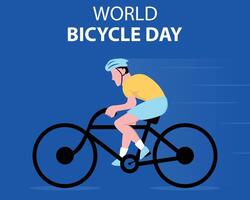ilustração gráfico do uma homem passeios uma bicicleta rápido, perfeito para internacional dia, mundo bicicleta dia, comemoro, cumprimento cartão, etc. vetor