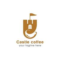 castelo café logotipo vetor