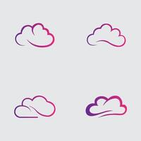 coleção do simples nuvem logotipos e símbolos isolado em cinzento fundo vetor