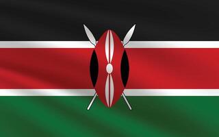 nacional bandeira do Quênia. Quênia bandeira. acenando Quênia bandeira. vetor