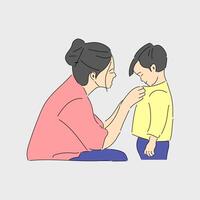 ilustração mãe orientação, criança garantia vetor