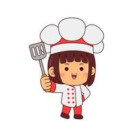personagem de desenho animado fofa chef girl vetor