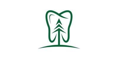 criativo dental e pinho logotipo projeto, Cuidado, floresta, logotipo Projeto modelo ícone, , símbolo, criativo ideia. vetor