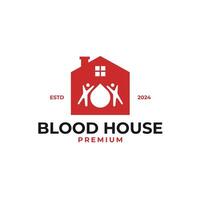 sangue casa logotipo Projeto ilustração idéia vetor