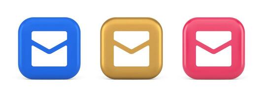 o email carta entrada mensagem fechadas envelope Móvel inscrição botão 3d realista ícone vetor