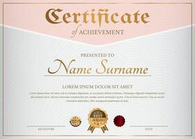 feminino certificado diploma dentro rosa ouro vetor