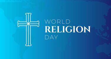 agradável mundo religião dia azul fundo ilustração vetor