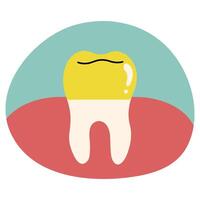 dentes solteiro 17 em uma branco fundo, ilustração. vetor