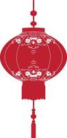 ásia chinês tradicional lanterna vermelho cor só vetor