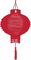 ásia chinês tradicional lanterna vermelho cor só vetor