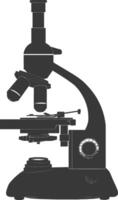 silhueta microscópio Preto cor só vetor