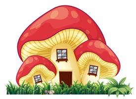 Casa de cogumelo na grama vetor