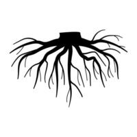 estabilidade árvore raiz desenho animado ilustração vetor