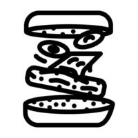 hamburguer velozes Comida linha ícone ilustração vetor