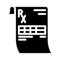 prescrição drogas medicação glifo ícone ilustração vetor