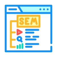 procurar motor marketing sem seo cor ícone ilustração vetor