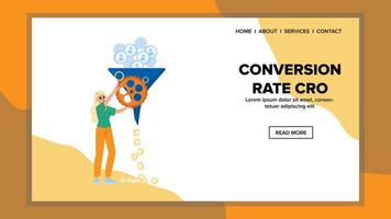 marketing conversão taxa cro vetor