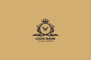 luxo carta W logotipo Projeto vetor