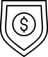 ícone de linha de proteção de negócios vetor