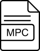 mpc Arquivo formato linha ícone vetor