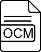 ocm Arquivo formato linha ícone vetor