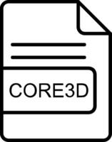 core3d Arquivo formato linha ícone vetor
