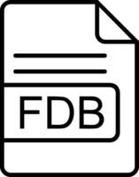 fdb Arquivo formato linha ícone vetor