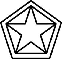 ícone de linha do pentágono estrela vetor