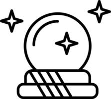 ícone de linha de bola mágica vetor