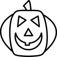 ícone de linha de abóbora de halloween vetor