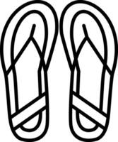 ícone de linha de chinelos vetor