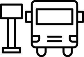 ícone de linha de estação de ônibus vetor