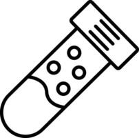 ícone de linha de tubo de ensaio vetor