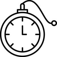 ícone de linha de relógio de bolso vetor