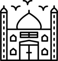 ícone da linha da mesquita vetor