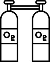 ícone de linha de oxigênio vetor