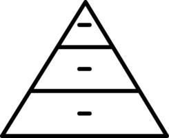 pirâmide gráficos linha ícone vetor