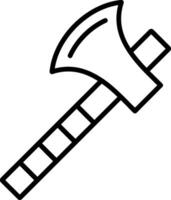 ícone de linha de machado vetor