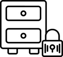 ícone de linha de armário de arquivamento vetor