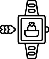ícone de linha de relógio inteligente vetor