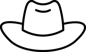 ícone de linha de chapéu de cowboy vetor