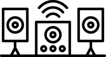 ícone de linha do sistema de áudio vetor