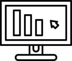 ícone de linha de monitor vetor