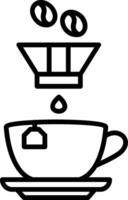ícone de linha de filtro de café vetor