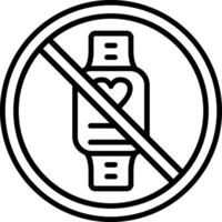 Proibido placa linha ícone vetor